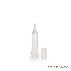 Tube with lip brush applicator and cap